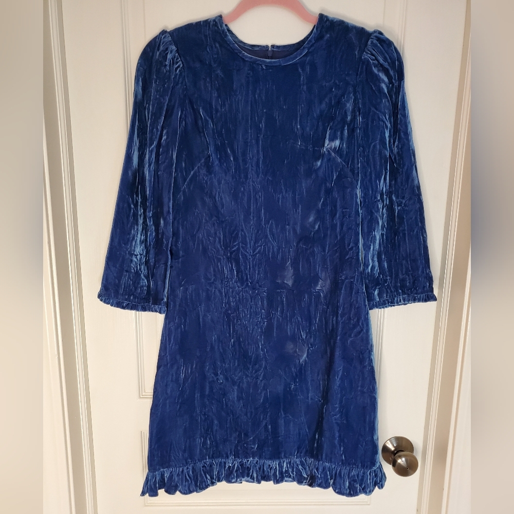 Shoshanna RULA blue velvet dress size 0